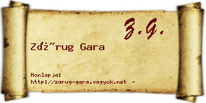 Zárug Gara névjegykártya